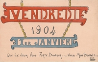 Carte postale 1er-Janvier-1904 - Fantaisie