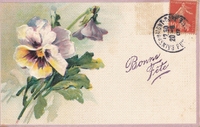 Carte postale Fleurs-Pensees - Fantaisie