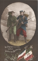 Carte postale Freres-Latins - Militaire