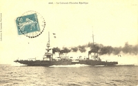 Carte postale cuirasse-republique - Bateau