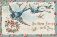 Carte postale Amitie-Coeur - Fantaisie