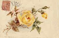 Carte postale Fleur-Roses - Fantaisie