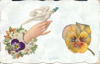 Carte postale Fleur-et-Colombe - Fantaisie