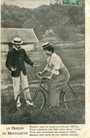Carte postale Lecon-de-Bicyclette - Fantaisie