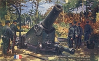 Carte postale Mortier-de-270 - Militaire