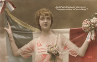 Carte postale Salut-au-Drapeau - Militaire