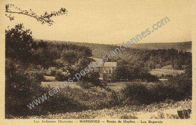 Carte postale ancienne Route de Haybes — Les Bagerais — Hargnies (Ardennes)