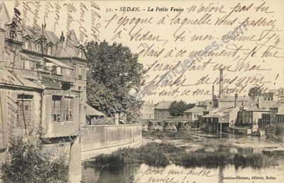 Carte postale ancienne La Petite Venise — Sedan (Ardennes)
