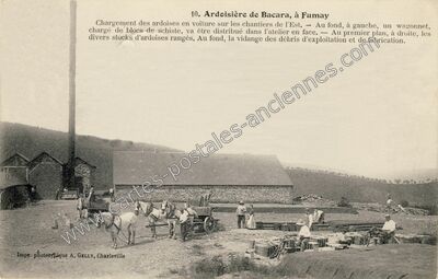 Carte postale ancienne Ardoisière de Bacara — Fumay (Ardennes)