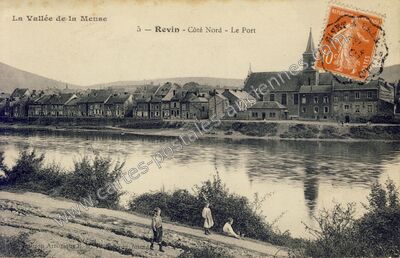 Carte postale ancienne La Vallée de la Meuse - Côté Nord - Le Port — Revin (Ardennes)