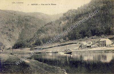 Carte postale ancienne Vue sur la Meuse — Revin (Ardennes)