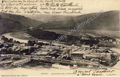 Carte postale ancienne Quartier de la Bouverie — Revin (Ardennes)