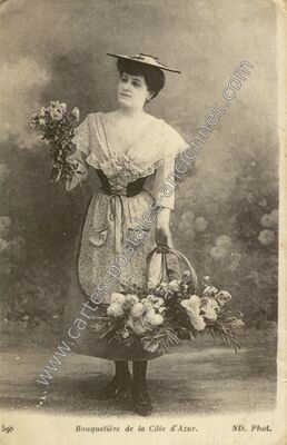 Carte postale ancienne Bouquetiere — Non Localisée (Alpes-Maritimes)