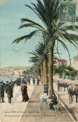 Carte postale ancienne Promenade de la Croisette & le Casino — Cannes (Alpes-Maritimes)