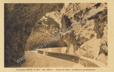 Carte postale ancienne Gorges du Cians — Beuil (Alpes-Maritimes)