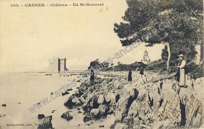 Carte postale ancienne Château - Ile St-Honorat — Cannes (Alpes-Maritimes)