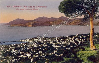 Carte postale ancienne Vue prise de la Californie — Cannes (Alpes-Maritimes)