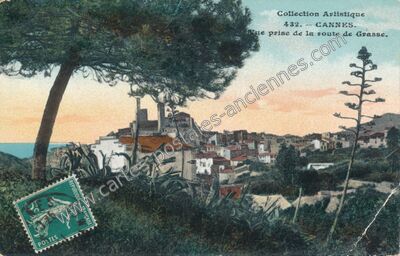 Carte postale ancienne Vue prise de la route de Grasse — Cannes (Alpes-Maritimes)