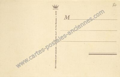 Carte postale ancienne ÉDITIONS D'ART MUNIER - LE VOYER, Succr, 19, Rue Marceau — Cannes (Alpes-Maritimes)