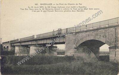 Carte postale ancienne Le Pont du Chemin de Fer — Bazeilles (Ardennes)