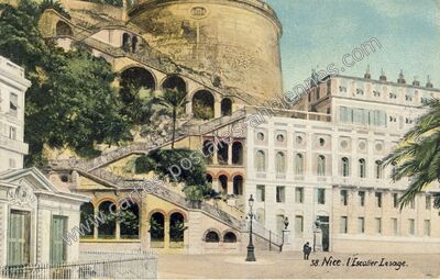Carte postale ancienne L'Escalier Lesage — Nice (Alpes-Maritimes)