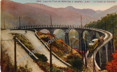 Carte postale ancienne Viaduc du Caramel — Castillon (Alpes-Maritimes)