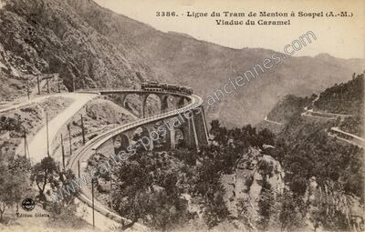 Carte postale ancienne Viaduc du Caramel — Castillon (Alpes-Maritimes)