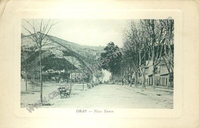 Carte postale ancienne Place Neuve — Drap (Alpes-Maritimes)