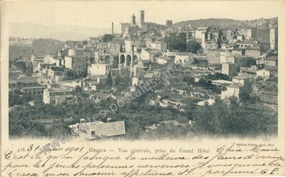 Carte postale ancienne Vue générale, prise du Grand Hôtel — Grasse (Alpes-Maritimes)