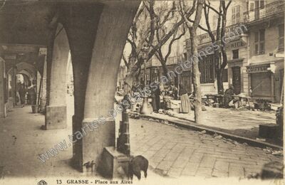 Carte postale ancienne Place aux Aires — Grasse (Alpes-Maritimes)