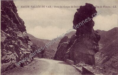 Carte postale ancienne Gorges du Daluis — Guillaumes (Alpes-Maritimes)