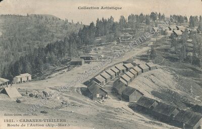 Carte postale ancienne Cabanes Vieilles — Moulinet (Alpes-Maritimes)