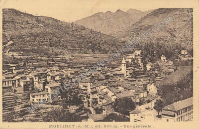 Carte postale ancienne Vue générale — Moulinet (Alpes-Maritimes)