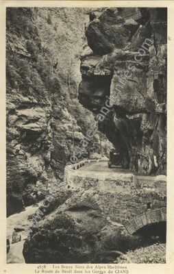 Carte postale ancienne Gorges du Cians — Pierlas (Alpes-Maritimes)