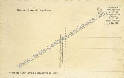 Carte postale ancienne Gorges Superieurs du Cian — Pierlas (Alpes-Maritimes)