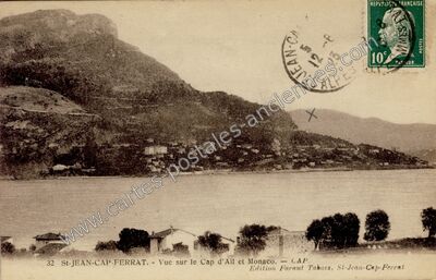 Carte postale ancienne Vue sur le Cap d'Ail et Monaco — Saint-Jean-Cap-Ferrat (Alpes-Maritimes)