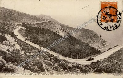 Carte postale ancienne La Grande Corniche — La Trinité (Alpes-Maritimes)
