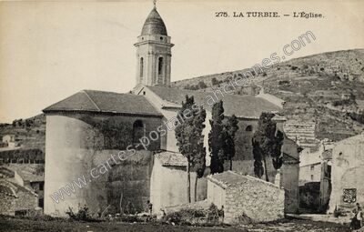 Carte postale ancienne L'Église — La Turbie (Alpes-Maritimes)