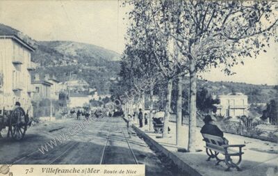 Carte postale ancienne Route de Nice — Villefranche-sur-Mer (Alpes-Maritimes)