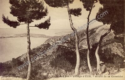 Carte postale ancienne Village d'EZE. - Route de la Corniche — Èze (Alpes-Maritimes)