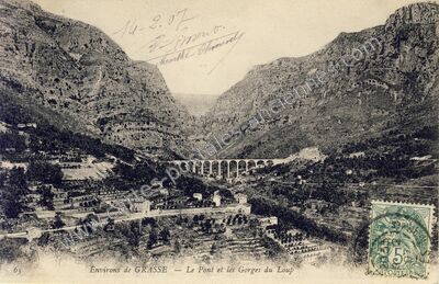 Carte postale ancienne Gorge du Loup — Gourdon (Alpes-Maritimes)