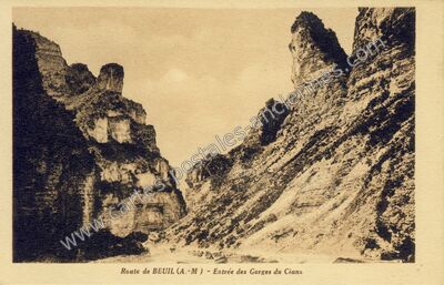 Carte postale ancienne Gorges du Cian — Pierlas (Alpes-Maritimes)