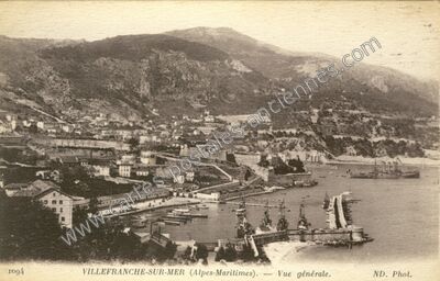 Carte postale ancienne Vue générale — Villefranche-sur-Mer (Alpes-Maritimes)