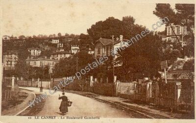 Carte postale ancienne Le Boulevard Gambetta — Le Cannet (Alpes-Maritimes)