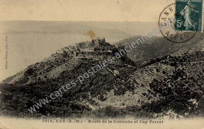 Carte postale ancienne Route de la Corniche et Cap Ferrat — Èze (Alpes-Maritimes)