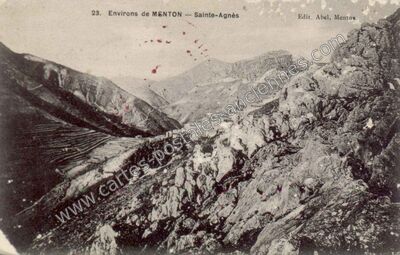 Carte postale ancienne Environs de MENTON — Sainte-Agnès — Sainte-Agnès (Alpes-Maritimes)