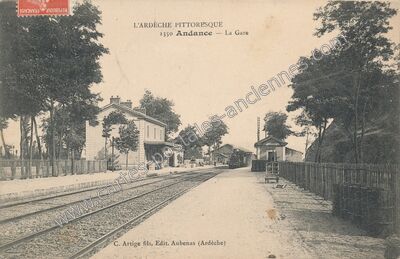 Carte postale ancienne La Gare — Andance (Ardèche)