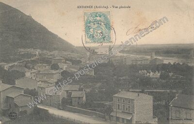 Carte postale ancienne Vue générale — Andance (Ardèche)