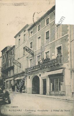 Carte postale ancienne Hôtel du Nord Meyssonnier — Aubenas (Ardèche)