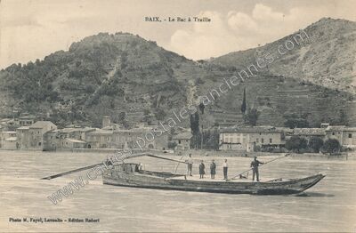 Carte postale ancienne Le Bac à Traille — Baix (Ardèche)